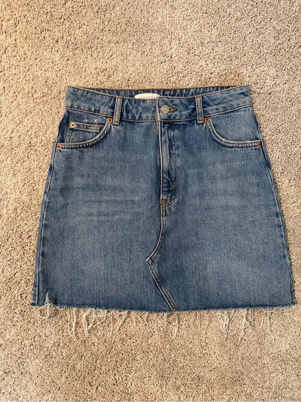 Topshop Blue Denim Mini Skirt